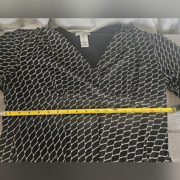 North‎ Style Classic Black and White Midi Dress Large Geometric Work Office - Picture 7 of 7